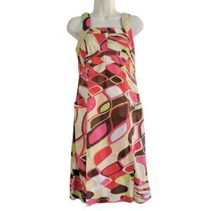Vintage Emilio Pucci Mid Century Phicodelic Print Dress Size 6 Cotton Jersey
